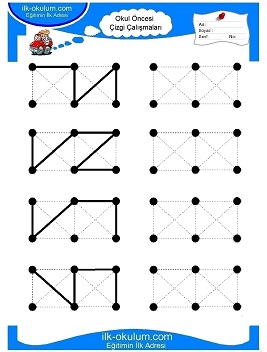 Çocuklar İçin Çizgi Çalışma Sayfaları 